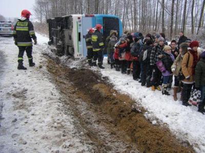Wypadek autobusu z dziećmi - Trześń