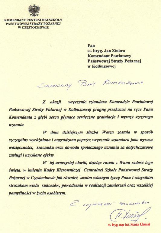 Listy gratulacyjne , życzenia